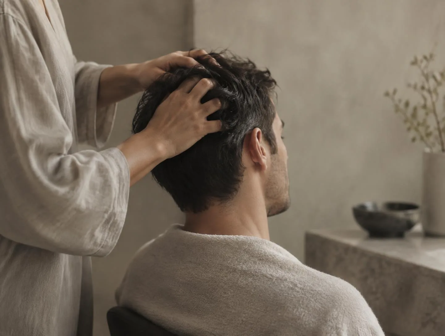 Scalp care in the studio